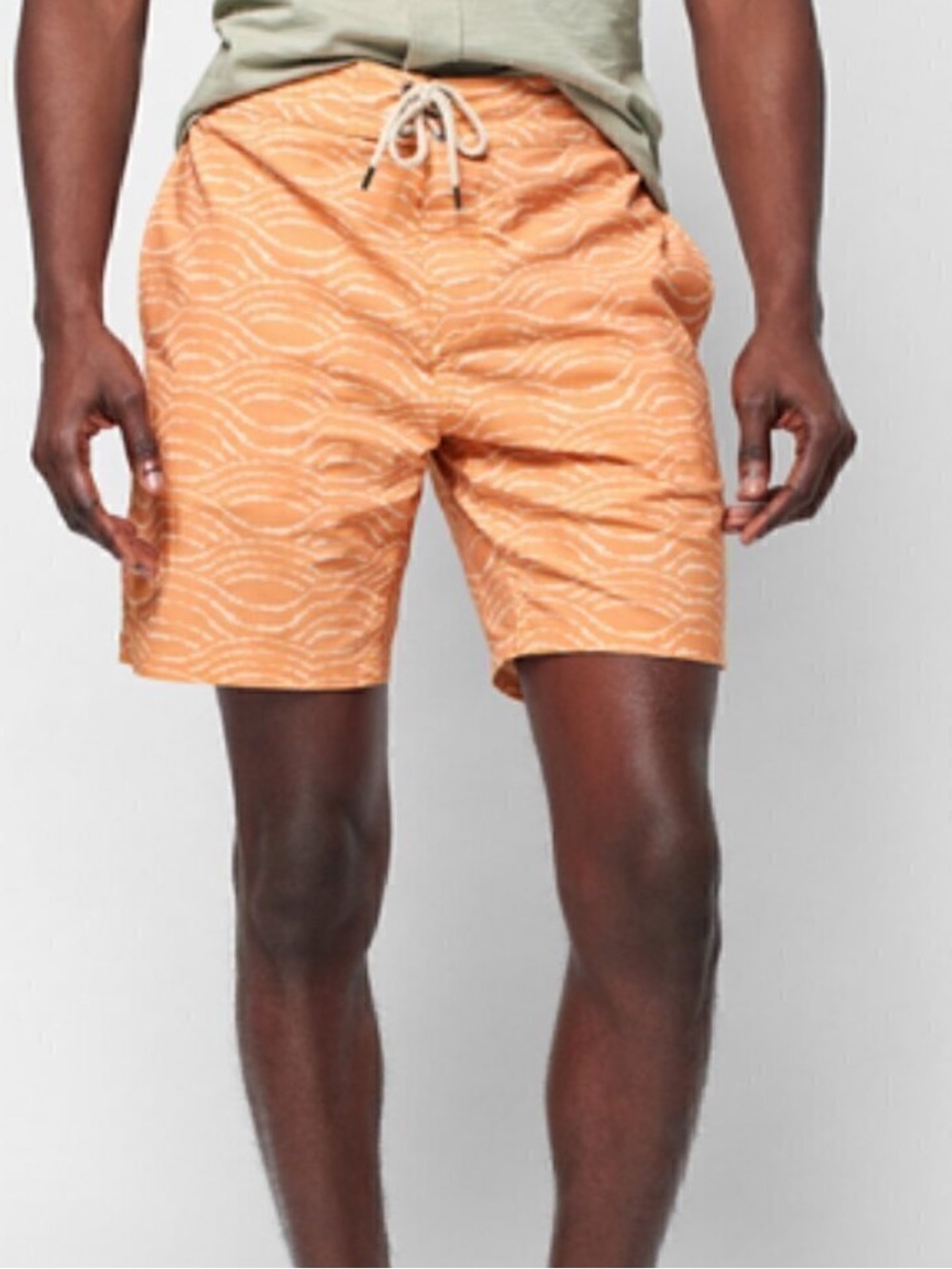 Faherty Wave-Print Board Short in Wave Dye Orange 7”